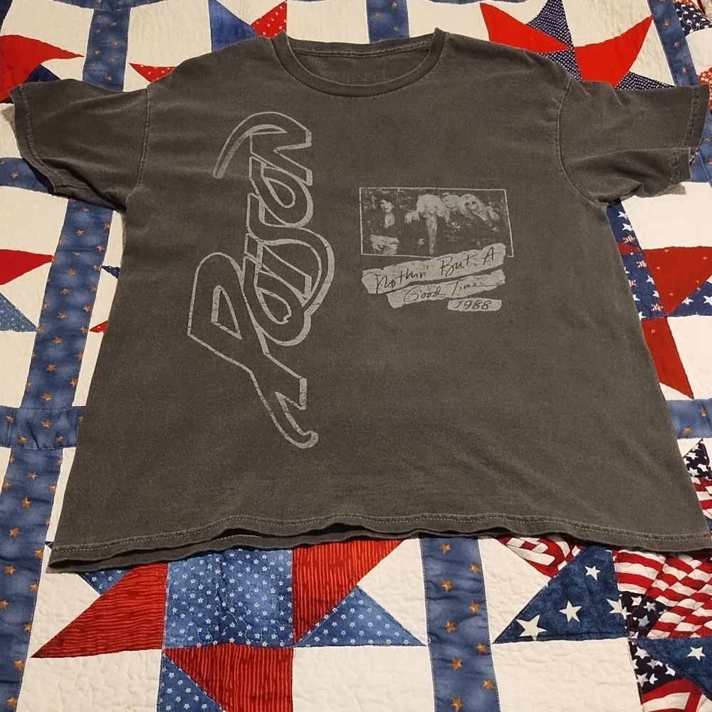 Poison Graphic Band Tee in Faded Black (#D-7)